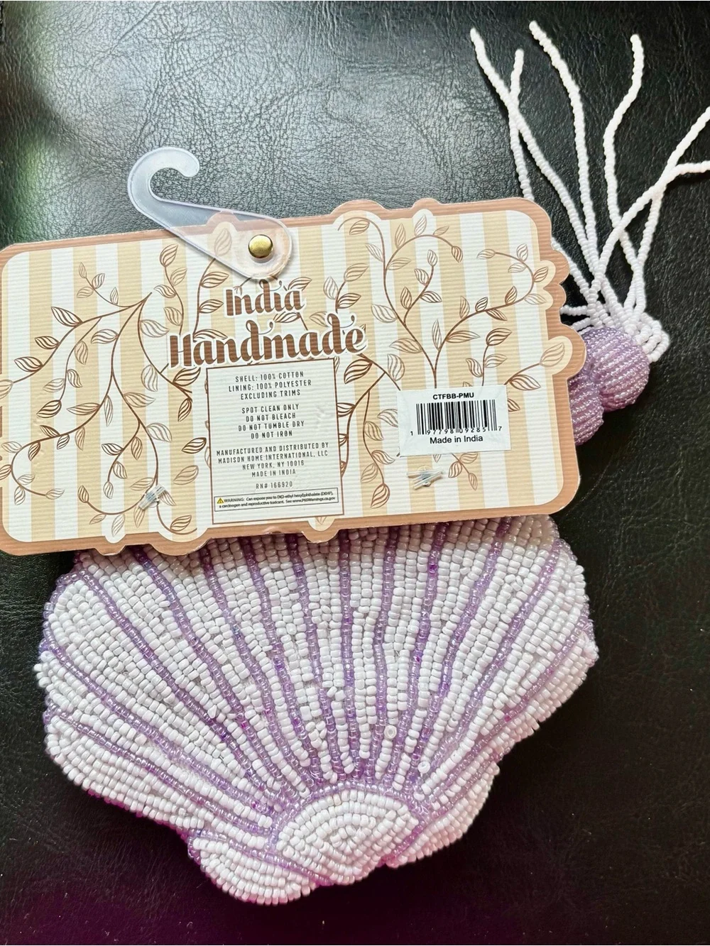 Beaded Shell Wristlet Coin Purse - Lilac Pink